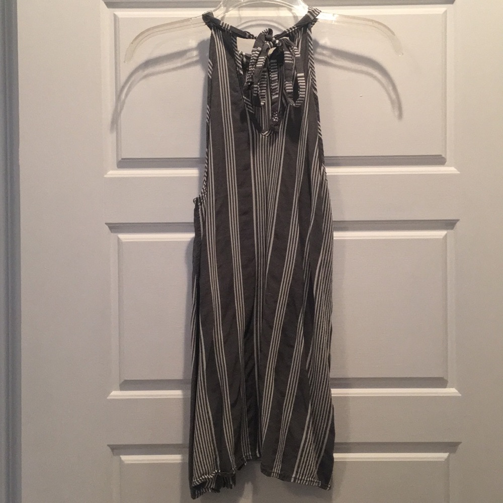 Striped Blouse w/Tie neck